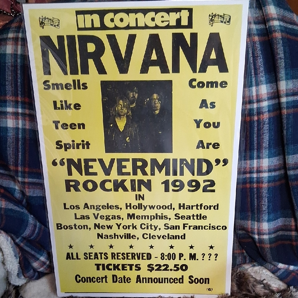 NIRVANA Yellow and Black Concert Poster